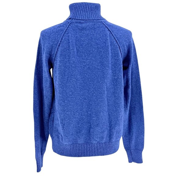 Karen Scott Blue Turtleneck Sweater M 100% Cotton - Picture 2 of 4